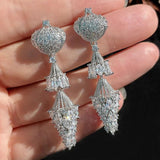Vintage Lantern Umbrella Earrings with Zircon - Antique Jewelry
