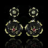 Filled Ruby Earrings for Women Christmas Hiphop Party Fine Jewelry