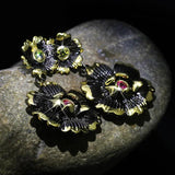 Filled Ruby Earrings for Women Christmas Hiphop Party Fine Jewelry