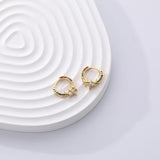 925 Silver Rainbow Zircon Stars Earrings Light Hoop Party Jewelry