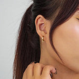 925 Silver Rainbow Zircon Stars Earrings Light Hoop Party Jewelry