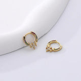 925 Silver Rainbow Zircon Stars Earrings Light Hoop Party Jewelry