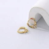 925 Silver Rainbow Zircon Stars Earrings Light Hoop Party Jewelry