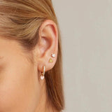 925 Silver Earrings Set Sparkling Zircon Pave Lightning Charm Clip Party Jewelry