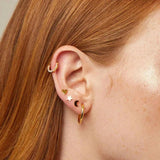 925 Silver Earrings Set Sparkling Zircon Pave Lightning Charm Clip Party Jewelry