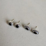 Vintage 925 Silver Enamel Stud Earrings Birthday Gift Tiny