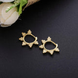925 Silver Crystal Flower Hoop Earrings Vintage Jewelry Women