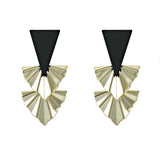 HK Style Triangle Contrast Earrings 925 Silver