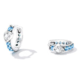 925 Sterling Silver Love Ear Buckles for Women Zirconia Earrings