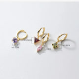 925 Sterling Silver Multicolor Huggie Hoop Earrings For Women Girls