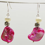 Baroque Sea Shell Freshwater Pearl Dangle Earrings Women Beach Jewelry