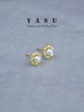 Yasu 925 Silver Vintage Natural Pearl Stud Earrings Noble Wedding Jewelry
