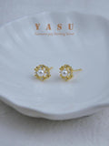 Yasu 925 Silver Vintage Natural Pearl Stud Earrings Noble Wedding Jewelry