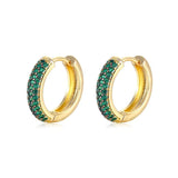 Zircon Inlaid Hoop Earrings Colorful Ear Jewelry for Women