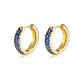 Zircon Inlaid Hoop Earrings Colorful Ear Jewelry for Women