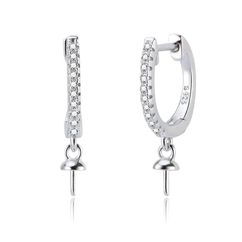 925 Silver Zircon Hoop Earrings for Women Party SE134SB