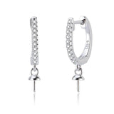 925 Silver Zircon Hoop Earrings for Women Party SE134SB