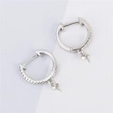 925 Silver Zircon Hoop Earrings for Women Party SE134SB