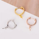 925 Silver Zircon Hoop Earrings for Women Party SE134SB