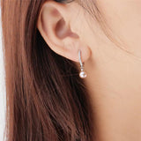 925 Silver Zircon Hoop Earrings for Women Party SE134SB