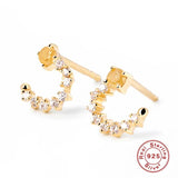925 Silver Rainbow CZ Stud Earring Piercing Pendiente Climber Jewelry