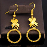 Twist Woven Stud Earrings 24k Golden Plated Tassel Earrings Bridal Jewelry