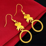 Twist Woven Stud Earrings 24k Golden Plated Tassel Earrings Bridal Jewelry