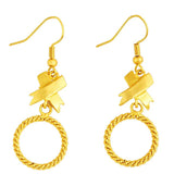 Twist Woven Stud Earrings 24k Golden Plated Tassel Earrings Bridal Jewelry