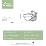 925 Silver Koala Zircon Clip Earrings Women's Jewelry FIE1338