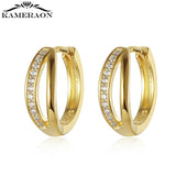 Cubic Zircon Earrings 925 Silver Hoop for Women Girl Birthday Gift