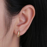 Cubic Zircon Earrings 925 Silver Hoop for Women Girl Birthday Gift