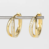 Cubic Zircon Earrings 925 Silver Hoop for Women Girl Birthday Gift