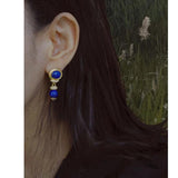Lapis Lazuli Earrings 18K Women's Eardrop DIY Charming