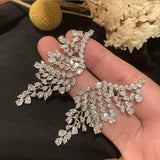 Exaggerated Silver Leaves S925 Earrings