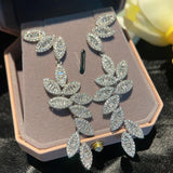 Zirconia Wedding Dangler Earrings 925 Silver