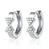 High Bow Earrings 925 with Cubic Zircon for Women Girls Hoop Earring