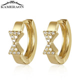 High Bow Earrings 925 with Cubic Zircon for Women Girls Hoop Earring