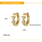 High Bow Earrings 925 with Cubic Zircon for Women Girls Hoop Earring