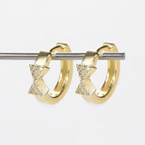 High Bow Earrings 925 with Cubic Zircon for Women Girls Hoop Earring