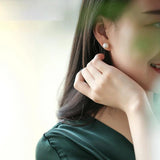 18k Natural Freshwater Pearl Stud Earrings Women's Au750 Classic Women Earring