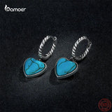 925 Silver Turquoise Pendant Heart Earrings Set