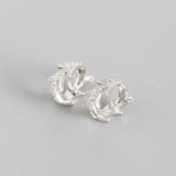925 Silver Crystal Hoop Earrings Women Huggie Ear Cartilage Jewelry