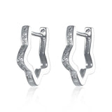 925 Silver Zircon Flower Hoop Earrings Vintage Style for Women Party Gift
