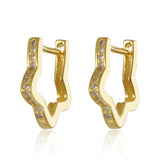 925 Silver Zircon Flower Hoop Earrings Vintage Style for Women Party Gift
