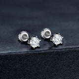 0.9CT D VVS1 Moissanite Ear Stud S925 Classic Earring