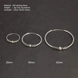 925 Sterling Silver Hoop Earrings for Women Vintage Retro Antique Style Jewelry