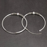 925 Sterling Silver Hoop Earrings for Women Vintage Retro Antique Style Jewelry