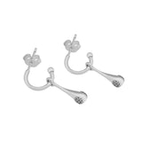 925 Silver Modern LovePods Earrings, CZ Dangle Earrings, DIY Women Jewelry Gift