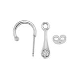 925 Silver Modern LovePods Earrings, CZ Dangle Earrings, DIY Women Jewelry Gift