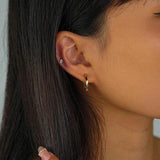 925 Silver Colorful Zircon Round Hoop Earrings For Women Fine Jewelry